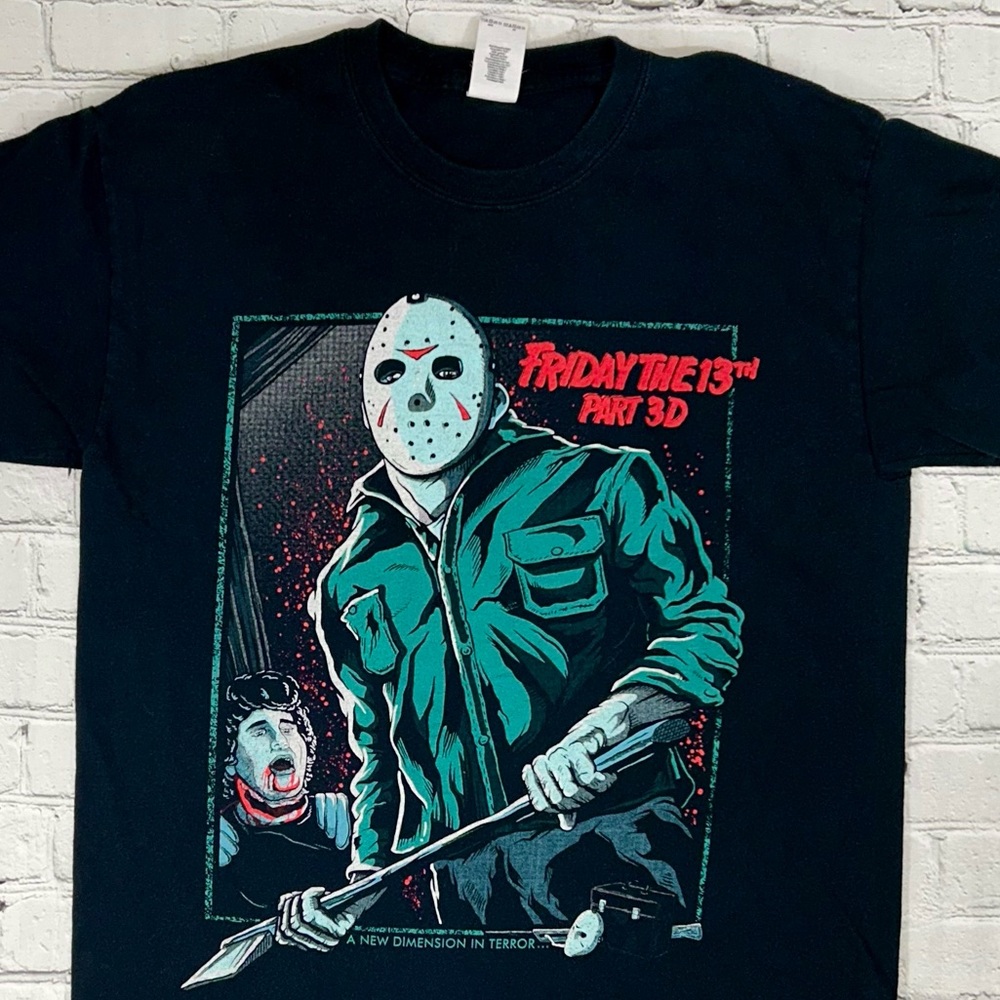Friday the 13th 3D shirt Jason Voorhees mens medium black horror movie slasher